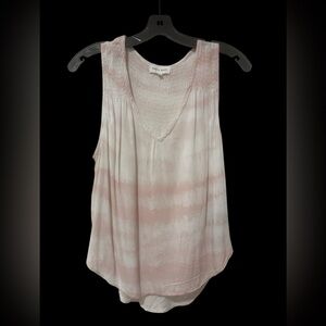 Bella Dahl Blush and White Tie-Dye Tank Top